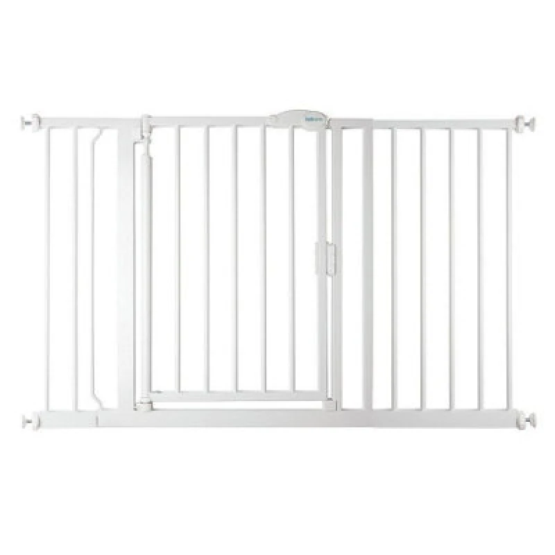 Image of Safetots Pressure Fit Self Closing Stair Gate, 125.4Cm - 132.4Cm, White, Auto Closing Baby Gate, Safety Barrier