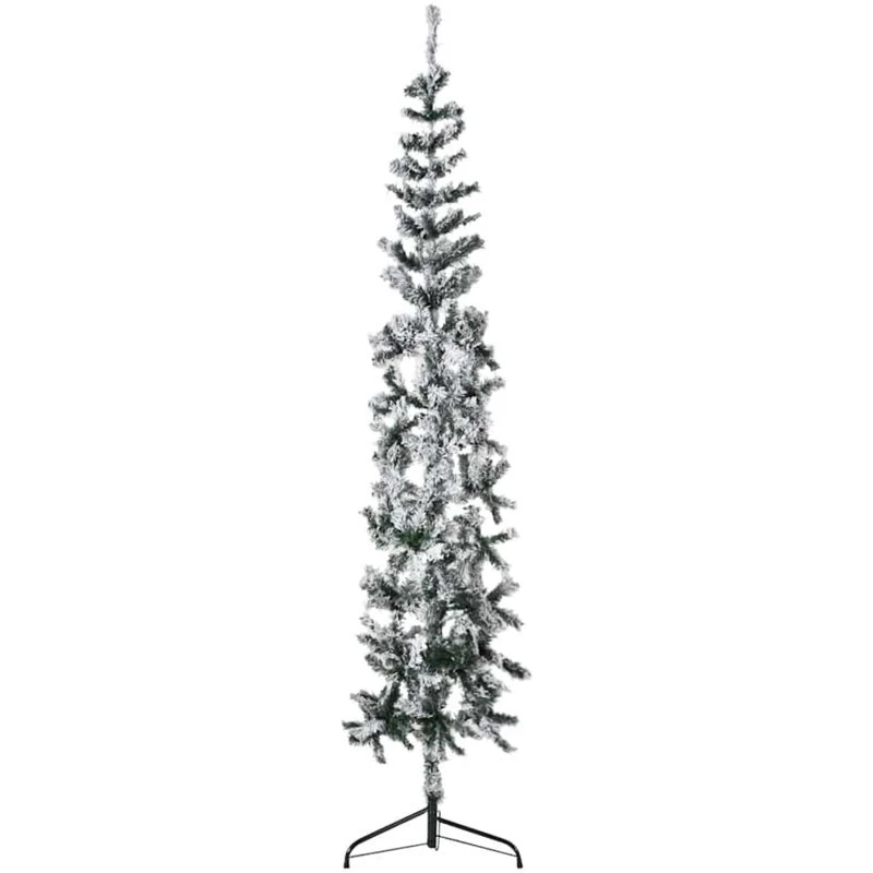 Image of VIDAXL Slim Artificial Half Christmas Tree with Flocked Snow 210cm Vidaxl 8720287001102