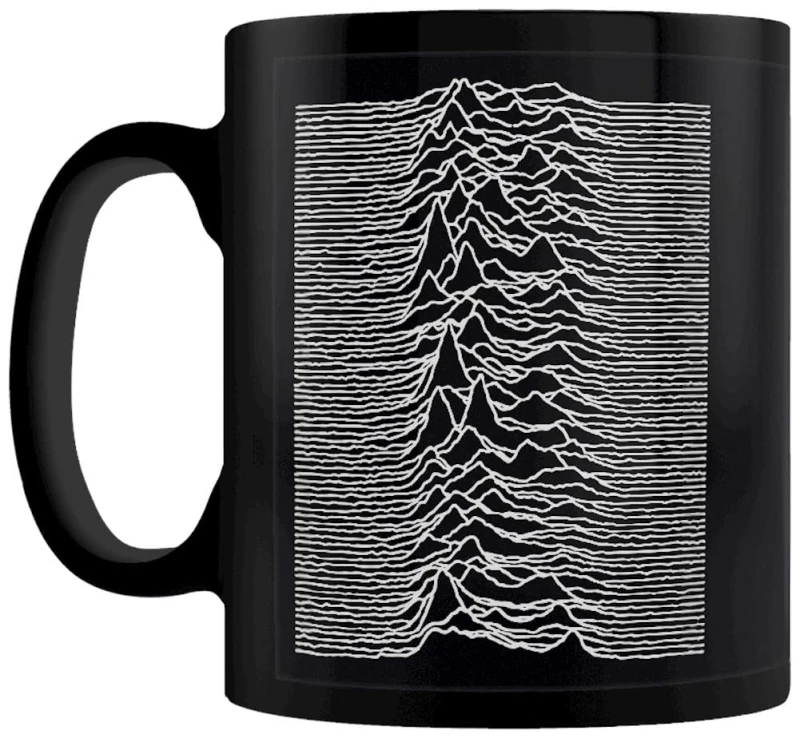 Image of Joy Division Joy Division Unknown Pleasures Waveforms Boxed Mug in Black One Size Unisex 5050574268080