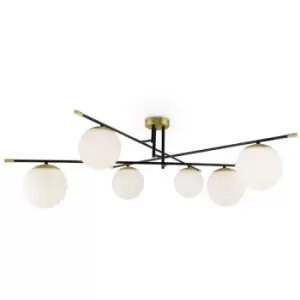 Image of Maytoni Modern - Nostalgia Modern Nostalgia 6 Light Matt Gold Ceiling Lamp Glass Globe Shade