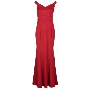Image of Little Mistress Maxi Lace Dress - Red