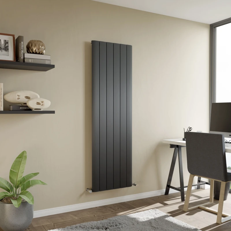 Image of Agadon Paris Designer Aluminium Radiator in Dark Grey Size: 1800mm x 280mm Dark Grey Unisex 1800mm x 280mm