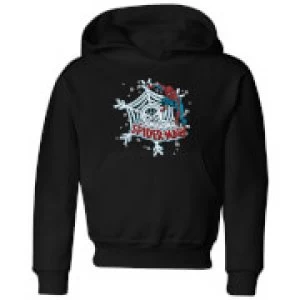 Image of Marvel The Amazing Spider-Man Snowflake Web Kids Christmas Hoodie - Black - 3-4 Years