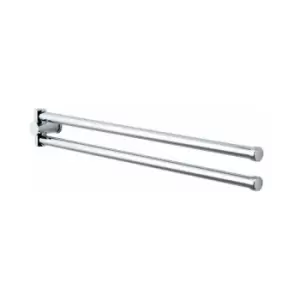 Image of Wall Mounted Chrome Infinity Double Swivel Towel Rail - Chrome