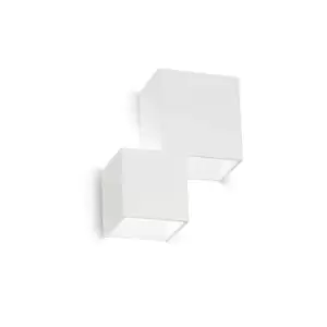 Image of Rubik LED 2 Light Outdoor Wall Light White IP44