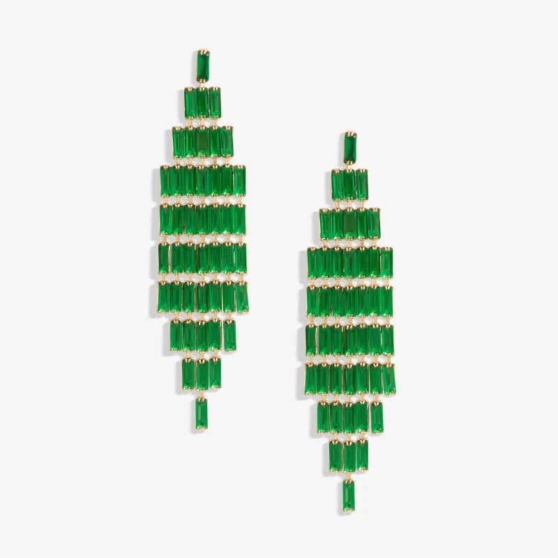 Image of Jon Richard Emerald Statement Drop Earrings Jewellery Sets One Size Green 39798515000