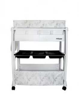 Image of My Babiie My Babiie Grey Marble Baby Bath And Changing Unit