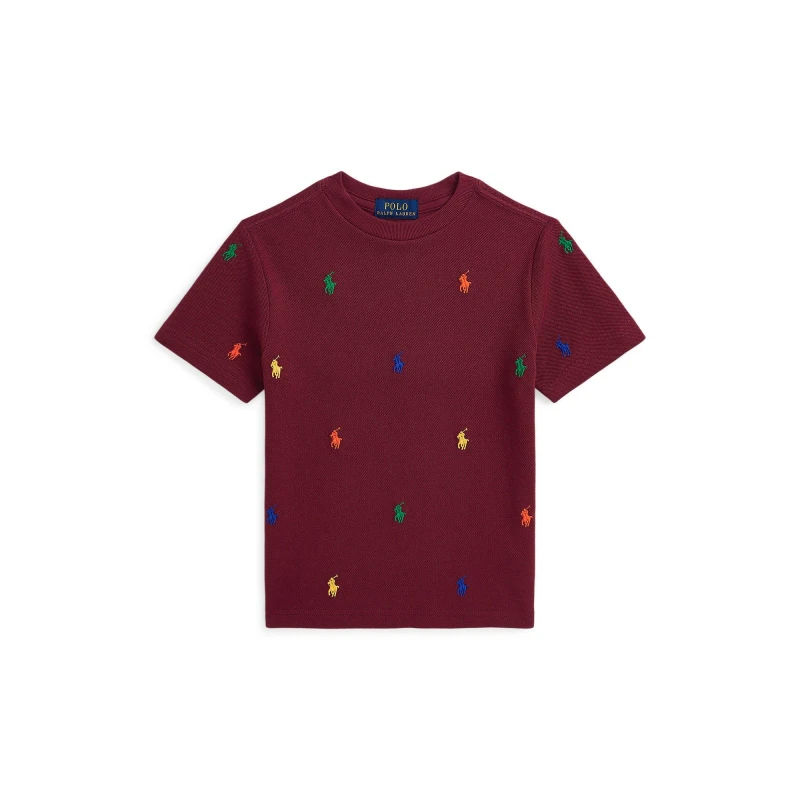 Image of Polo Ralph Lauren All Over Pony T-Shirt Juniors - Red Red One Size