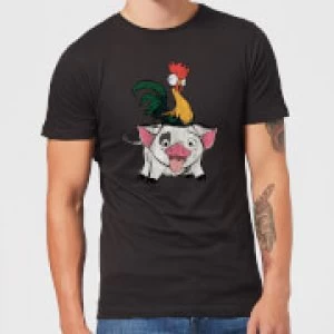 Image of Disney Moana Hei Hei and Pua Mens T-Shirt - Black