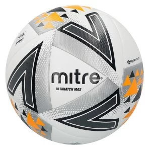 Image of Mitre Ultimatch Max Match Ball White/Silver/Orange - Size 5