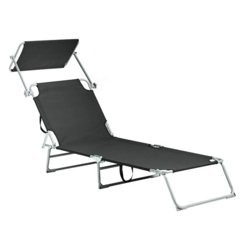 Image of Beliani Sun Lounger Foligno Reclining Metal Black