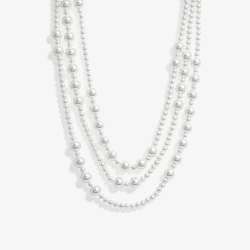 Image of Mood Gold Cream Pearl Multirow Necklace Jewellery Sets One Size Gold 72789310000