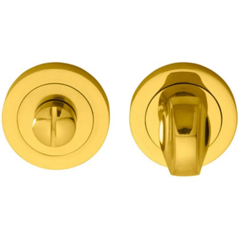 Image of Loops Thumbturn Lock And Release Handle Concealed Fix 50mm Dia Polished Brass Metallics unisex