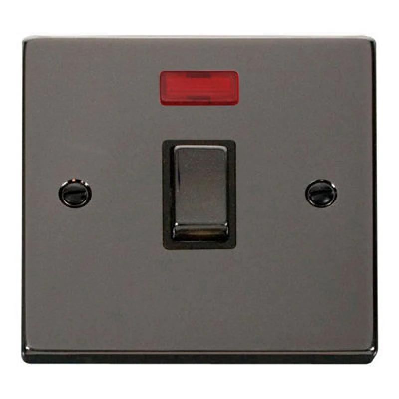 Image of SE Home Black Nickel 1 Gang 20A Ingot DP Switch With Neon Black