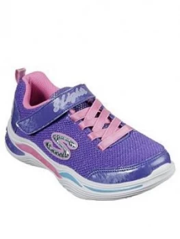 Image of Skechers Girls Power Petals Trainers - Purple, Size 11.5 Younger