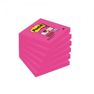 Image of Post-it Super Sticky Note 76x76mm Fuchsia 654-6SS-PNK-EU PK6