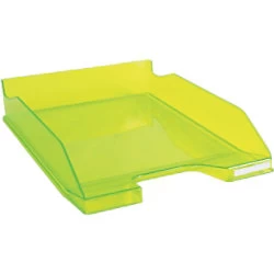 Image of Exacompta Letter Tray Combo 2 Polystyrene Lime Green 25.5 x 34.7 x 6.5 cm