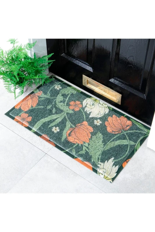 Image of Artsy Mats William Morris Rose Pattern Doormat (70 x 40cm) Red unisex