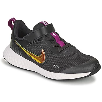 Image of Nike REVOLUTION 5 SE PS Girls Childrens Shoes Trainers in Black