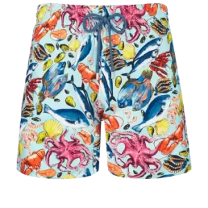 Image of Men Swim Shorts Ultra-light And Packable Fisherman - Mahina - Blue - Size XL - Vilebrequin