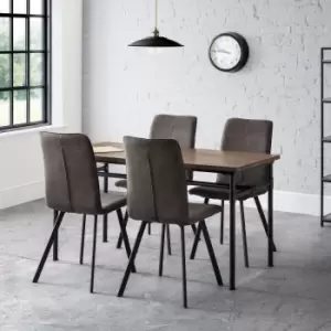 Image of Carnegie Rectangular Dining Table with 4 Monroe Dining Chairs Mocha