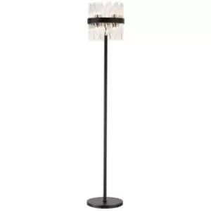 Image of Luminosa Lysander 8 Light G9, Floor Lamp, Satin Black, Clear