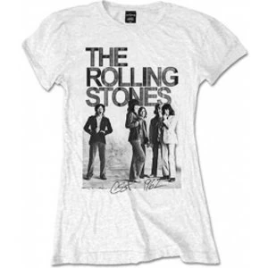 Image of Rolling Stones Est 1962 Group White Ladies T Shirt: Medium
