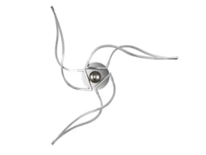 Image of Modern Wave Integrated LED Chrome Ceiling Lamp