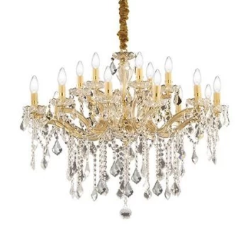 Image of Florian 18 Light Crystal Chandelier Gold Finish, E14