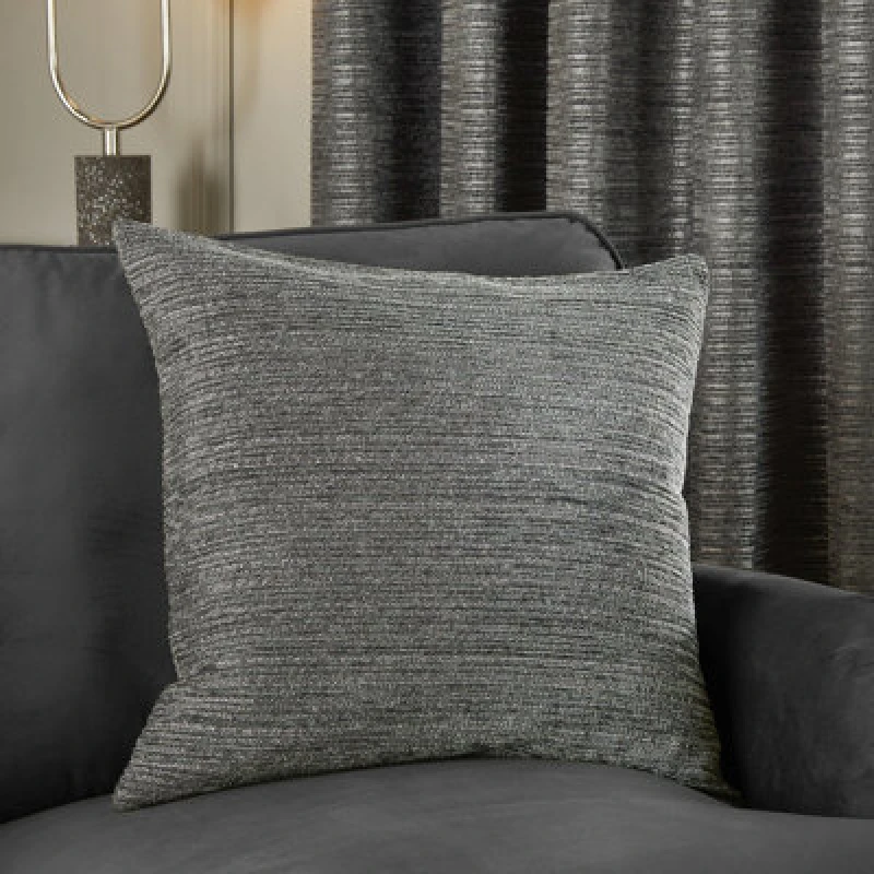 Image of Paoletti Paoletti Jupiter Chenille Jacquard Cushion in Grey Size: 50cm x 50cm Grey 50cm x 50cm Unisex 5025532360427