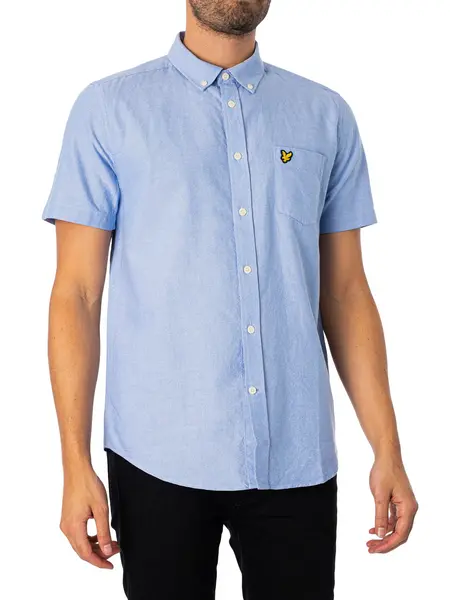 Image of Lyle & Scott Short Sleeved Oxford Shirt Riviera L