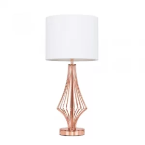 Image of Jaspa Copper Table Lamp with White Reni Shade