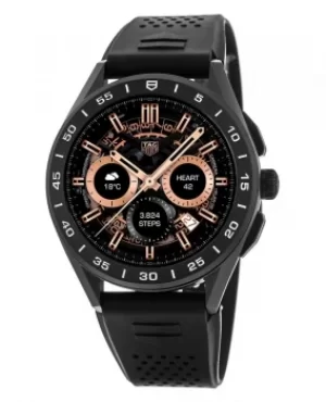 Image of Tag Heuer Connected Modular 45 Limited Edition Black Chronograph Dial Black Rubber Strap Mens Watch SBG8A80.BT6221 SBG8A80.BT6221