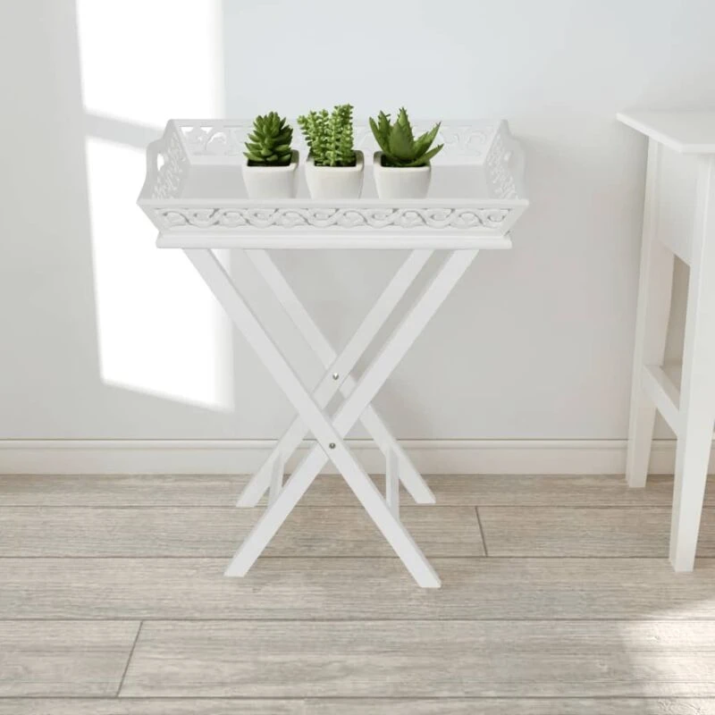 Image of VIDAXL Side Table with Tray White vidaXL 241148