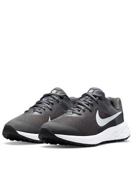 Image of Nike Revolution 6 Junior Trainers - Grey/White, Size 4