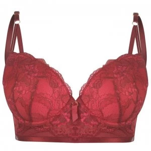 Image of Ann Summers Ann Viola Longline Plunge Bra - Burgandy