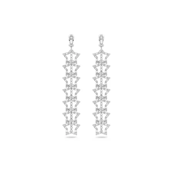 Image of Swarovski Stella Clip Star White Rhodium Plated Earrings 5617756