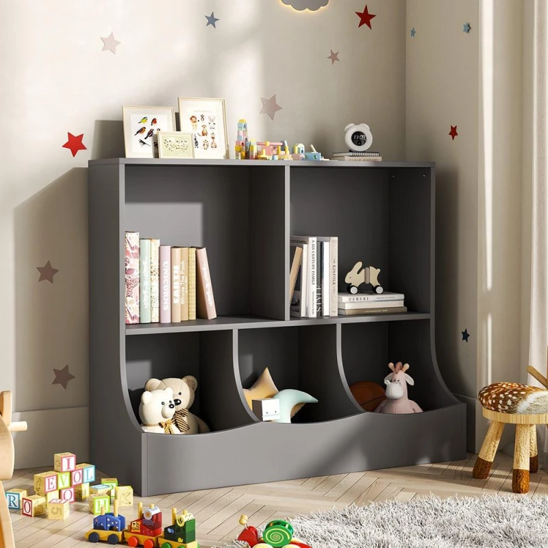 Image of Kabinet UK 2-Tier Open Style Toy and Book Storage Organizer Grey unisex One size