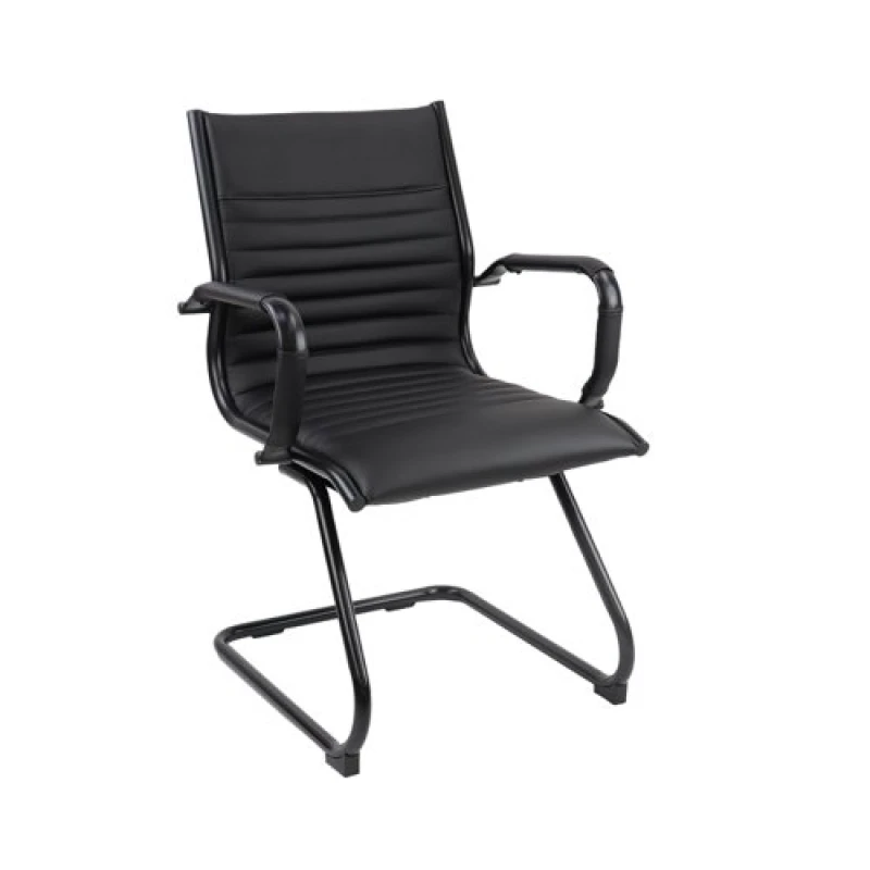 Image of Bari Bari executive visitors chair Black frame - Black faux leather BARI100C1-K