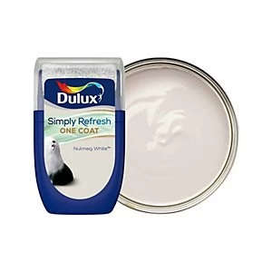 Image of Dulux Simply Refresh One Coat Nutmeg White Matt Emulsion Paint 30ml