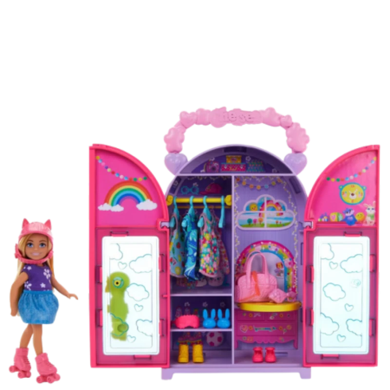 Image of Barbie Chelsea Doll & Closet Playset, Clothes & Accessories