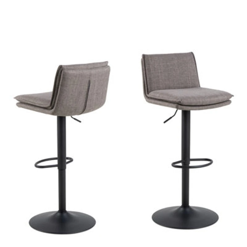Image of Furniture To Go Flynn Swivel Bar Stool With Height Adjustable Function In Light Grey-Brown.