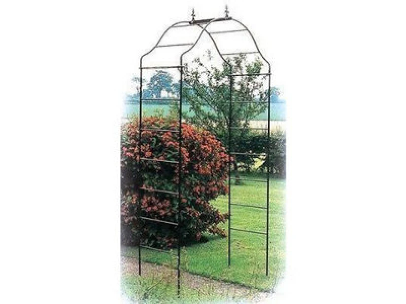 Image of Poppy Forge Arcadia Arch Hardstanding, Garden Archway - Solid Steel - L48 X H244cm - Black
