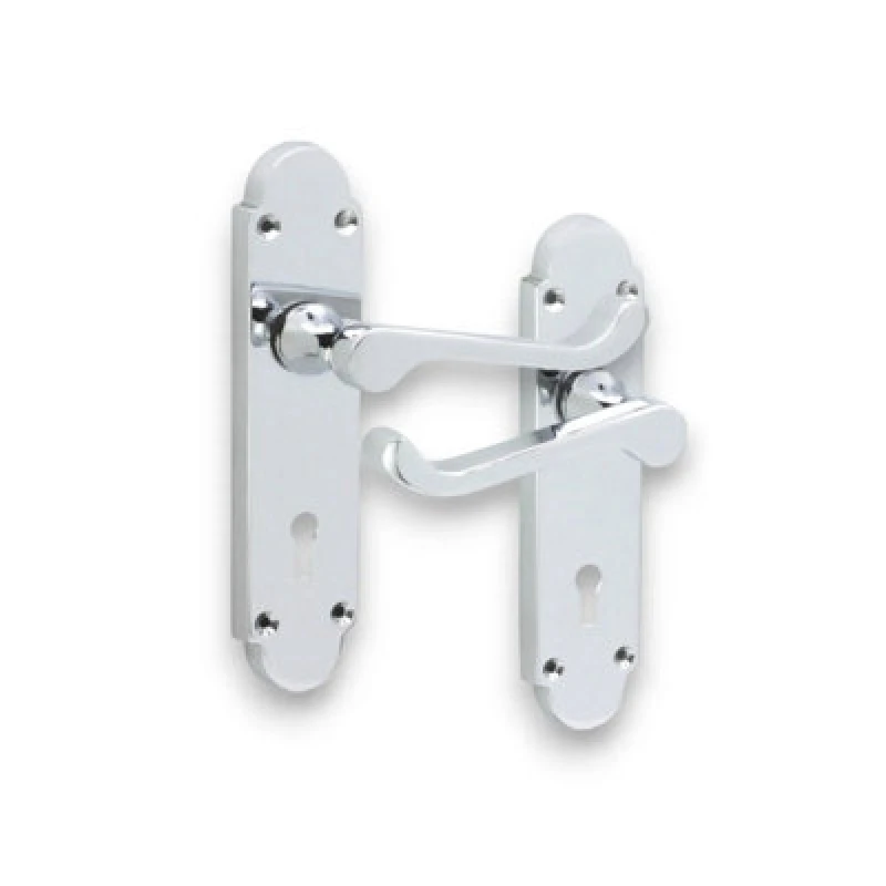 Image of Spira Brass Oakley Lock Lever Handle Polished Chrome