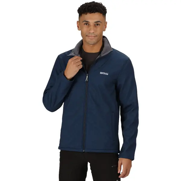 Image of Regatta Mens Cera V Durable Wind Resistant Softshell Jacket S- Chest 37-38' (94-96.5cm) Navy Marl RML210-3G2-S