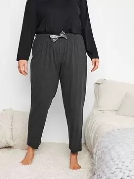 Image of Yours Wide Leg Pj Pant Charcoal Marl, Grey, Size 18-20, Women