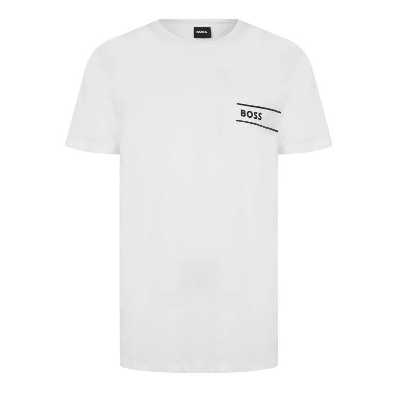 Image of Boss Logo Crew Neck T Shirt - White White XL