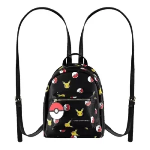 Image of POKEMON Pika & Pokeball All-Over Print Mini Backpack, Female, Black (MP481725POK)