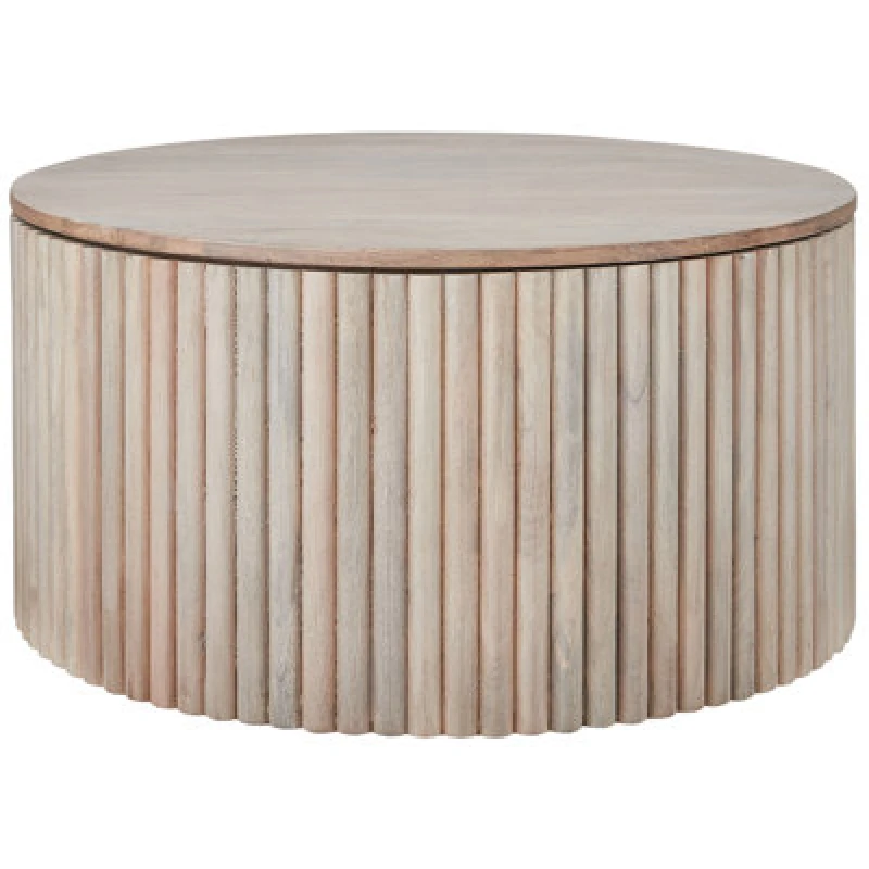 Image of Beliani Coffee Table Kirkwood Mango Wood Light Brown With Storage