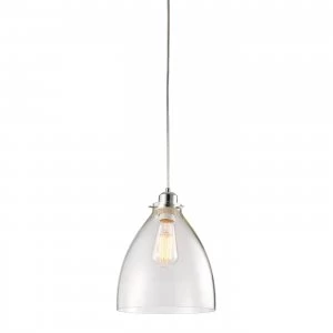 Image of Ceiling Pendant Light Chrome, Clear Glass, E27